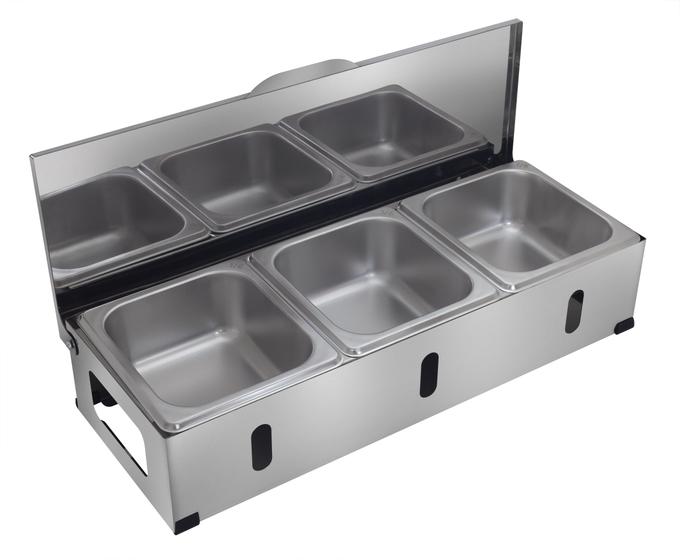 Imagem de Condimentadora Pizzarola Profissional Bancada Inox 3 Cubas