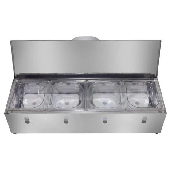 Imagem de Condimentadora Refrigerada Pizzarola Aisa 4 Cubas em Aço Inox