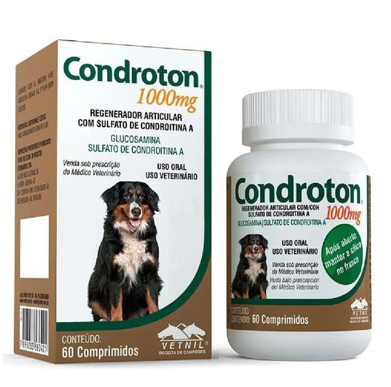 Condroton 1000mg - Vetnil - 60 Comprimidos. Menor preço em Condroton 1000mg - Vetnil - 60 Comprimidos.