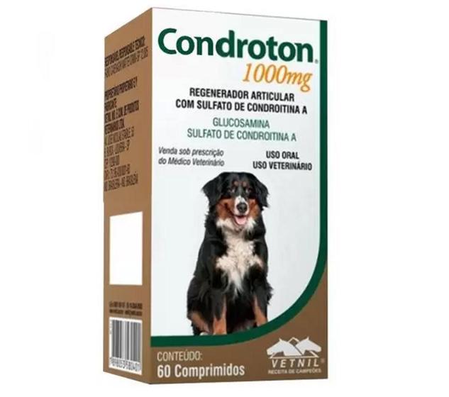 Condroton Regenerador Articular 60 Comprimidos 1000mg Vetnil Menor preço em Condroton Regenerador Articular 60 Comprimidos 1000mg Vetnil