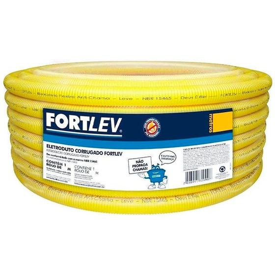 Imagem de Conduíte Amarelo 1/2 20mm 50 Metros Fortlev