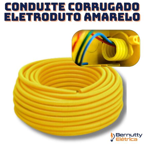 Imagem de Conduite Corrugado Eletroduto 1/2 Amarelo 50 Metros