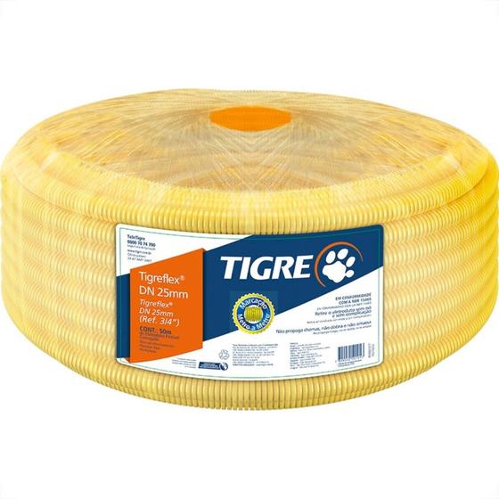 Imagem de Conduite Corrugado Tigre Amarelo 3/4''- 25M