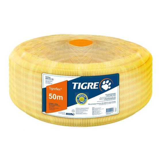 Conduíte De Eletroduto Flexível Corrugado Tigre 32mm 50m Menor preço em Conduíte De Eletroduto Flexível Corrugado Tigre 32mm 50m