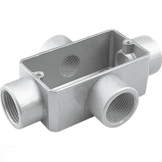 Imagem de Condulete fixo 1/2" tipo "X" - sem tampa / sem rosca / com pintura eletrostática a pó