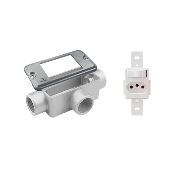 Imagem de Condulete T+Tampa 2 Mod Wetzel+Mod Inter e Tomada Transmóbil