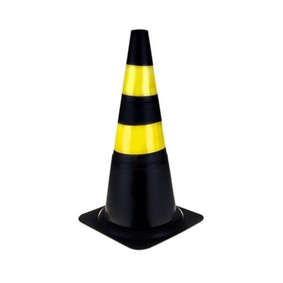 Imagem de Cone borracha flexível 50cm com faixa refletiva