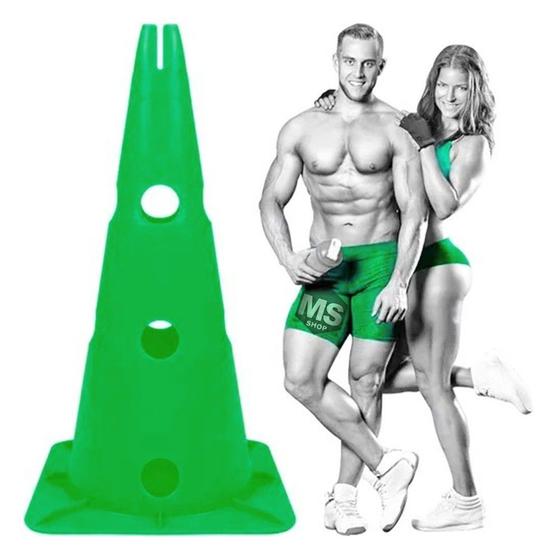 Imagem de Cone De Agilidade Treino Funcional C/ 38cm 3 Furos Flexível