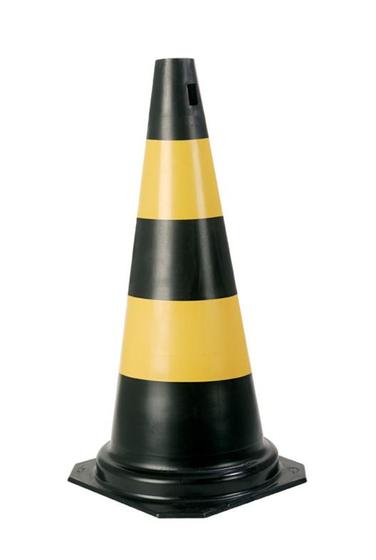 Imagem de Cone de Sinalização 50 cm Preto e Amarelo - Plastcor