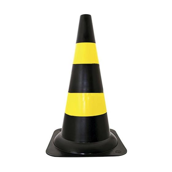 Imagem de Cone de Sinalização 50cm Amarelo e Preto Plastcor