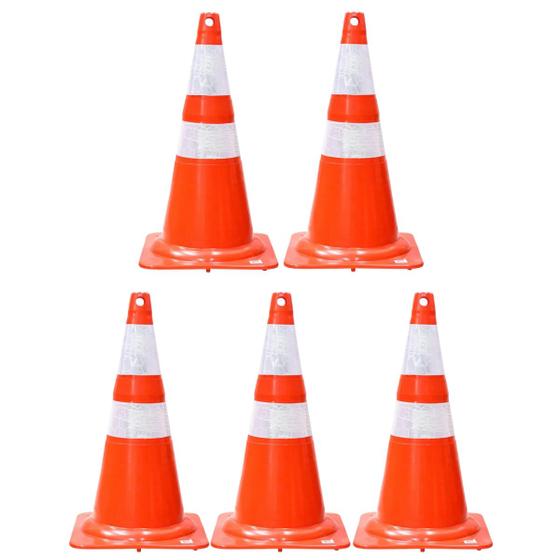 Imagem de Cone De Sinalização Flexível Plastcor Lar/Br 75CM C/ 05 UN