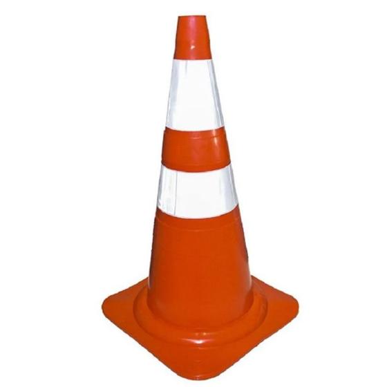 Cone de Sinalização Laranja/Branco PVC 75cm Plastcor - Cone de ...
