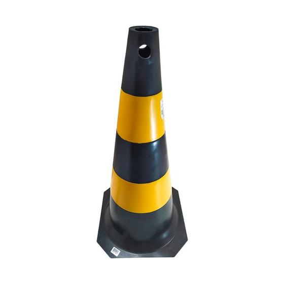 Imagem de Cone de Sinalização Rígido 75 Cm Preto e Amarelo Plastcor