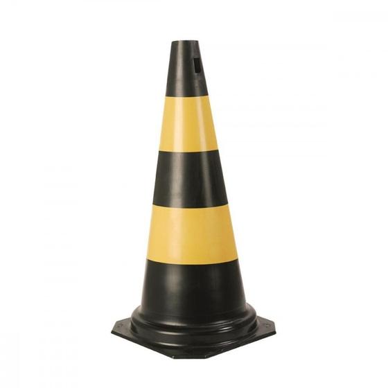 Imagem de Cone Rigido Plastcor Plastico Preto/amarelo 75cm 70000505