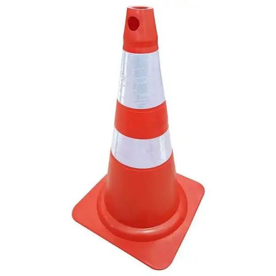 Cone Sinalização Emborrachado Laranja/Branco 75 CM - Plastcor - Cone de ...