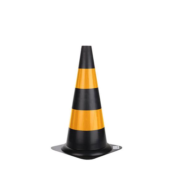 Imagem de Cone Sinalização Preto/Amarelo De 50Cm - Garagem