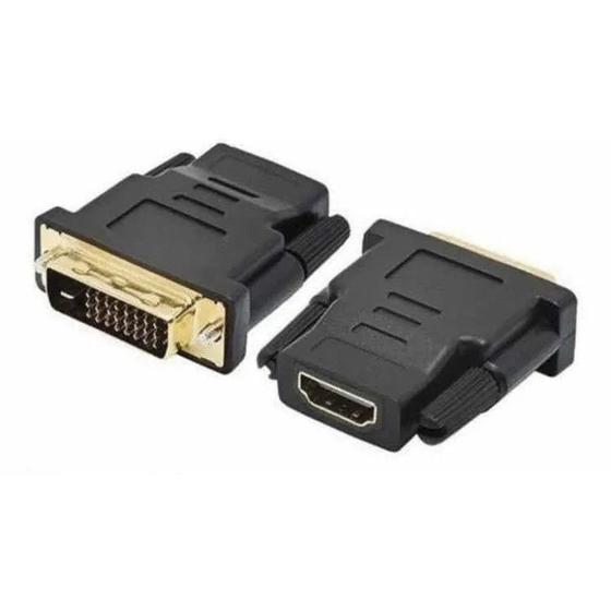 Imagem de Conector Adaptador Dvi-D Macho X Hdmi Fêmea 24+1