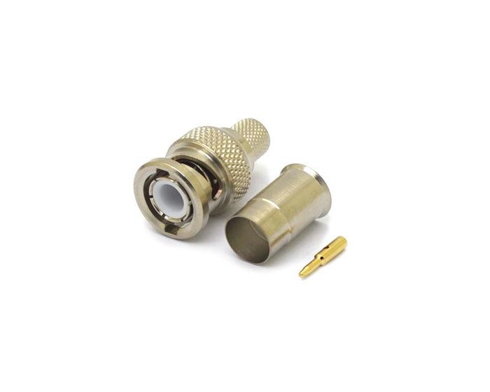 Imagem de Conector BNC 50 Ohms Macho Reto Cabo Crimpagem RF 75 0.8/4.8 - LM-26 - Gav 66 - KLC