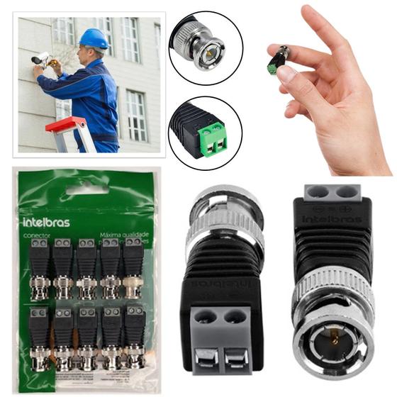 Imagem de Conector Bnc Macho Com Borne Conex 1000 10 Peças Intelbras