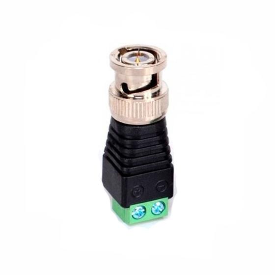 Imagem de Conector BNC Macho com Borne e Identificação Positivo e Negativo
