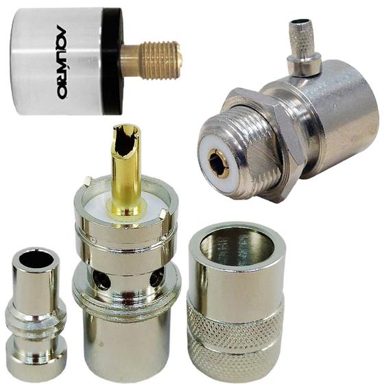 Imagem de Conector Cachimbo + Rg213 Com Redutor + Adaptador Uhf Macho