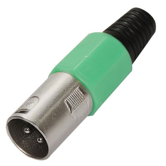 Imagem de Conector Cannon de Microfone Macho Profissional Verde