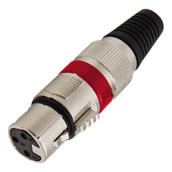 Imagem de Conector Cannon Femea Vermelho Corpo Metálico