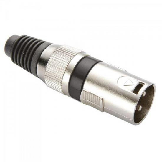 Imagem de Conector Cannon Macho Corpo Metálico YS1058A Preto Genérico - PCT / 5