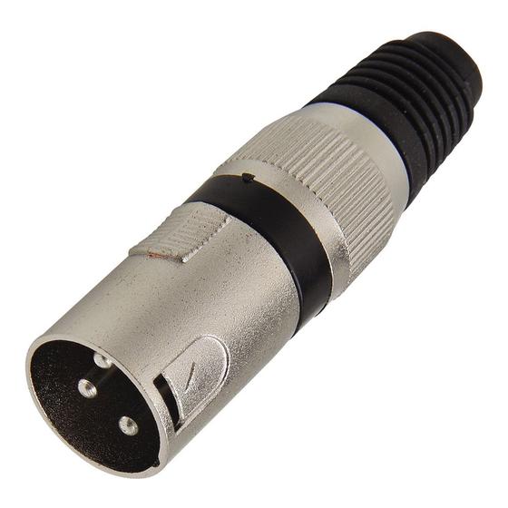 Imagem de Conector Cannon Macho JACK Preto Corpo Metalico