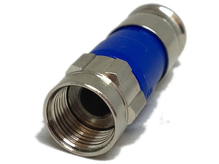 Conector Coaxial F RG6 de Compressão - Azul Menor preço em Conector Coaxial F RG6 de Compressão - Azul