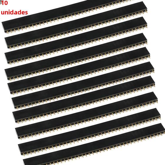 Imagem de Conector de Cabeçote de Pino Macho para PCB - 10 Peças com 40 Pinos de 2,54mm