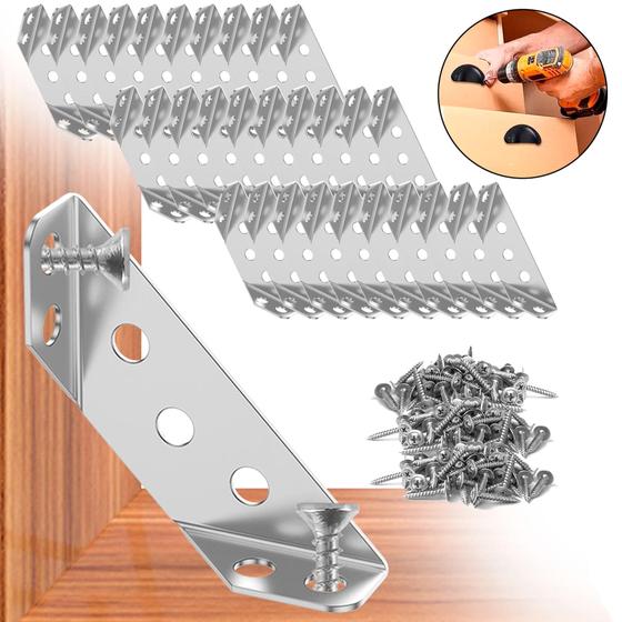 Imagem de Conector De Canto Para Móveis Universal Forte 30 Peças Aço