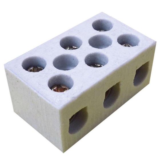 Conector de Cerâmica 10MM2 Tripolar Embalagem com 10 Unidades - Thompson Menor preço em Conector de Cerâmica 10MM2 Tripolar Embalagem com 10 Unidades - Thompson
