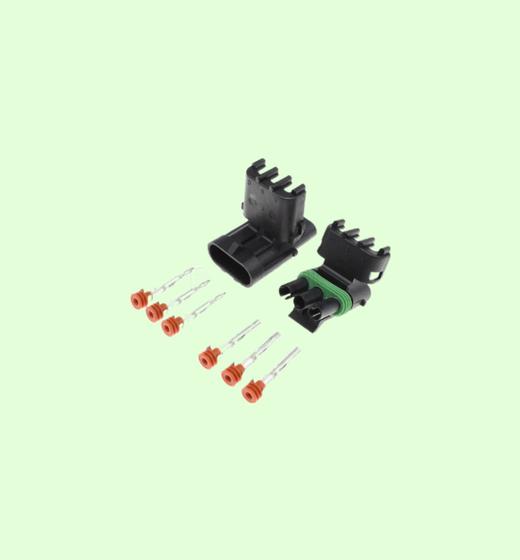 Imagem de Conector Delphi 3 Vias Macho E Fêmea