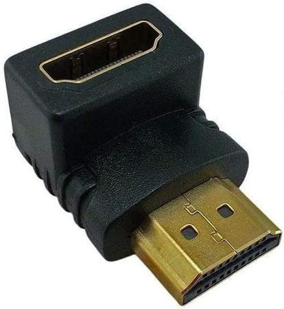 Imagem de Conector Emenda Extensor Hdmi Fêmea X Fêmea Em L 90 Graus