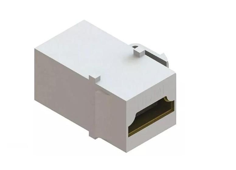 Imagem de Conector Emenda HDMI 2.0 Tomada Padrão Keystone Branco