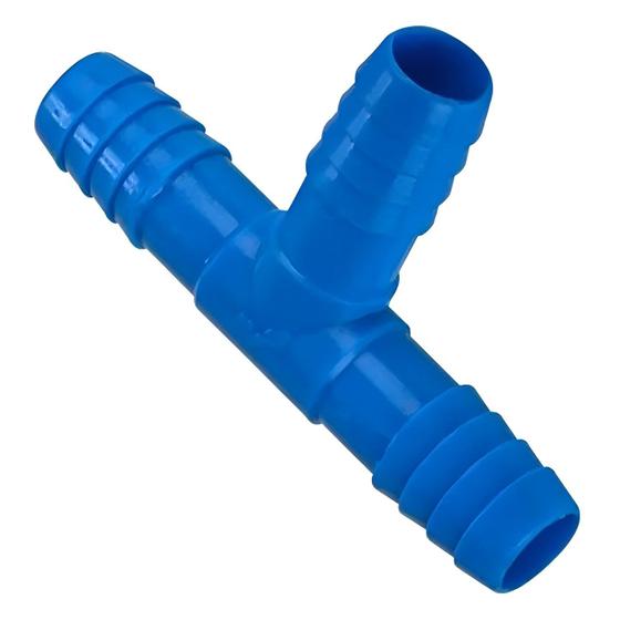 Imagem de Conector Emenda TE Triplo PE 3/4 Azul pra irrigação