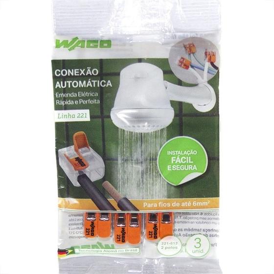 Imagem de Conector Emenda Wago Flow 2Polo 6Mm Com 3Pecas 612