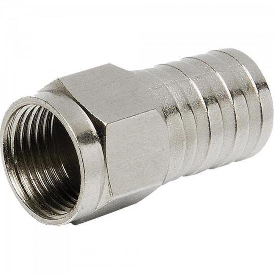 Imagem de Conector F Tipo Barril Para Crimpar RG59 CONF0006 Níquel STORM - PCT / 100