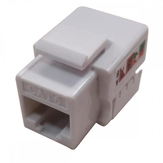 Imagem de Conector Femea Keystone Cat06 Branco - Kit C/10 Unidades