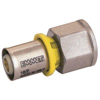 Imagem de Conector Femea Para Gas 1/2X20Mm Prensar Multi Gás, Emmeti