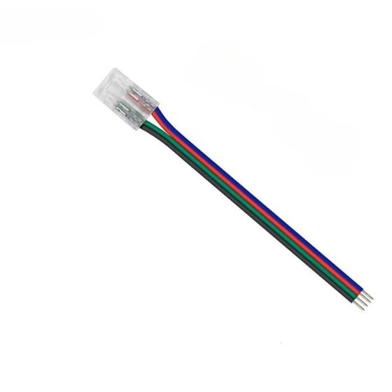 Imagem de Conector Fita Led COB RGB 10mm 4 Vias 1 Terminal - 20 Unidades