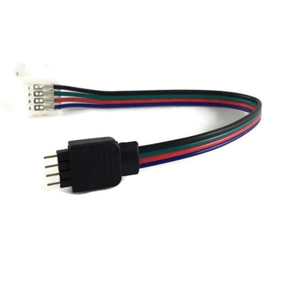 Imagem de Conector Fita Led Rgb 8mm 4 Vias com Conector P4 - 50 unidades