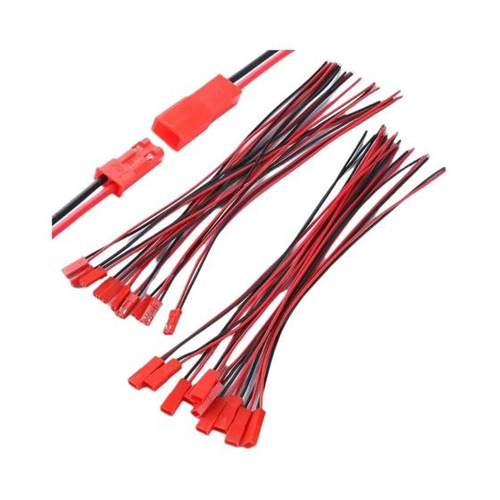 Imagem de Conector JST 22 AWG - 10 Pares de Plugues Macho/Fêmea de 2 Pinos para Fitas de LED e Brinquedos