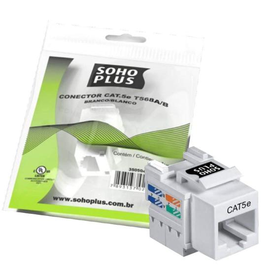 Conector Keystone Cat5e Tomada Fêmea Rj45 SohoPlus Furukawa Emenda