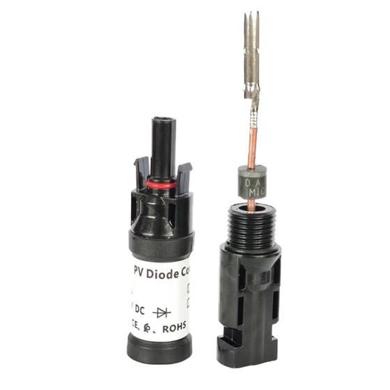Imagem de Conector MC4 Com Diodo 30a IP67 Placa Energia Solar Anti-Reversão Bypass
