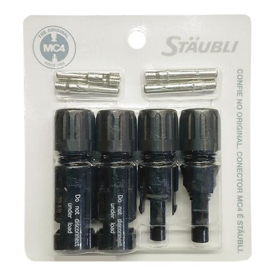 Imagem de Conector Mc4 Para Painel Placa Solar Staubli - 6 Pares