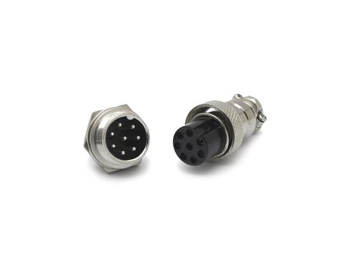 Imagem de Conector Mike 8 Vias Macho para Painel e Fêmea para Cabo JL33053/JL33054 - Jiali