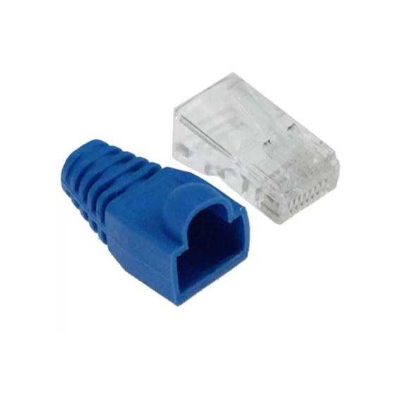 Imagem de Conector para rede RJ 45 macho com capa com 10 unidades Speedlan