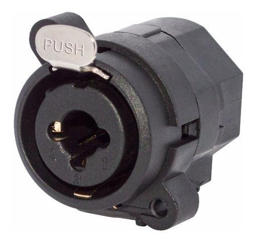 Imagem de Conector plug combo xlr p10 canon femea painel com trava